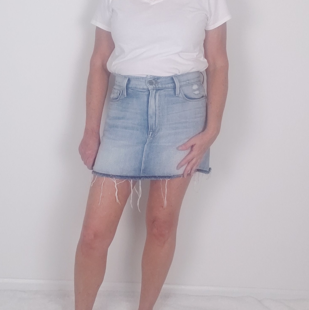 FRAME Frayed Denim Mini Skirt 26/4